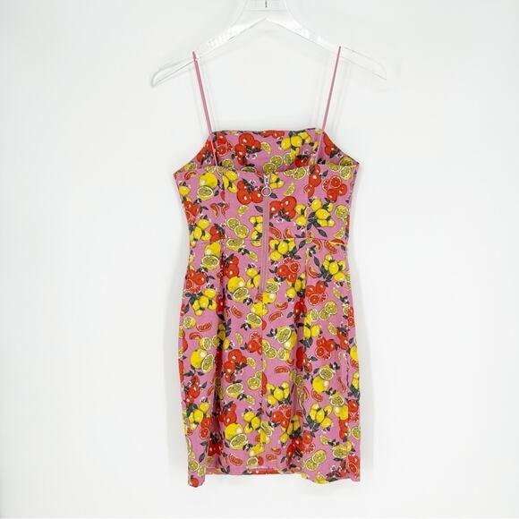 Urban Outfitters Colette Fruity Linen Blend Mini Dress M Pink - Picture 3 of 6